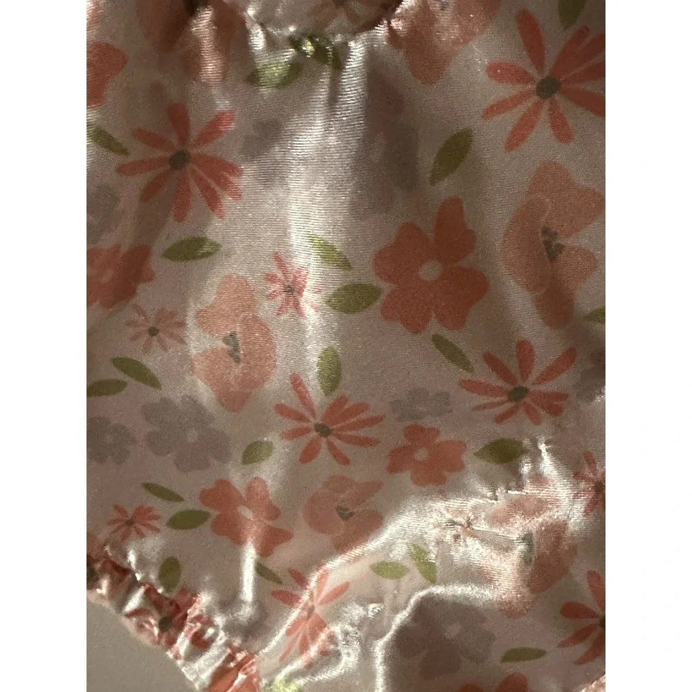 Parent's Choice Pink Elephant Lovey Security Blanket Flowers Satin Trim Plush